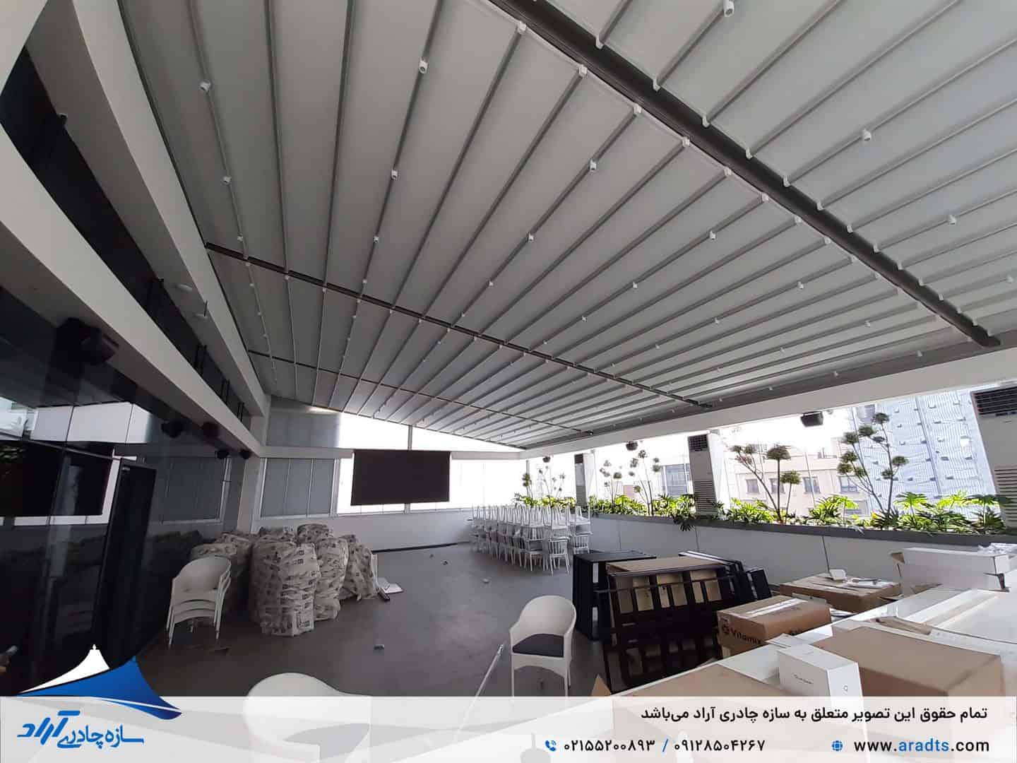 سقف متحرک در کرج | مزایا، کاربردها و نکات مهم برای انتخاب | سازه چادری آراد