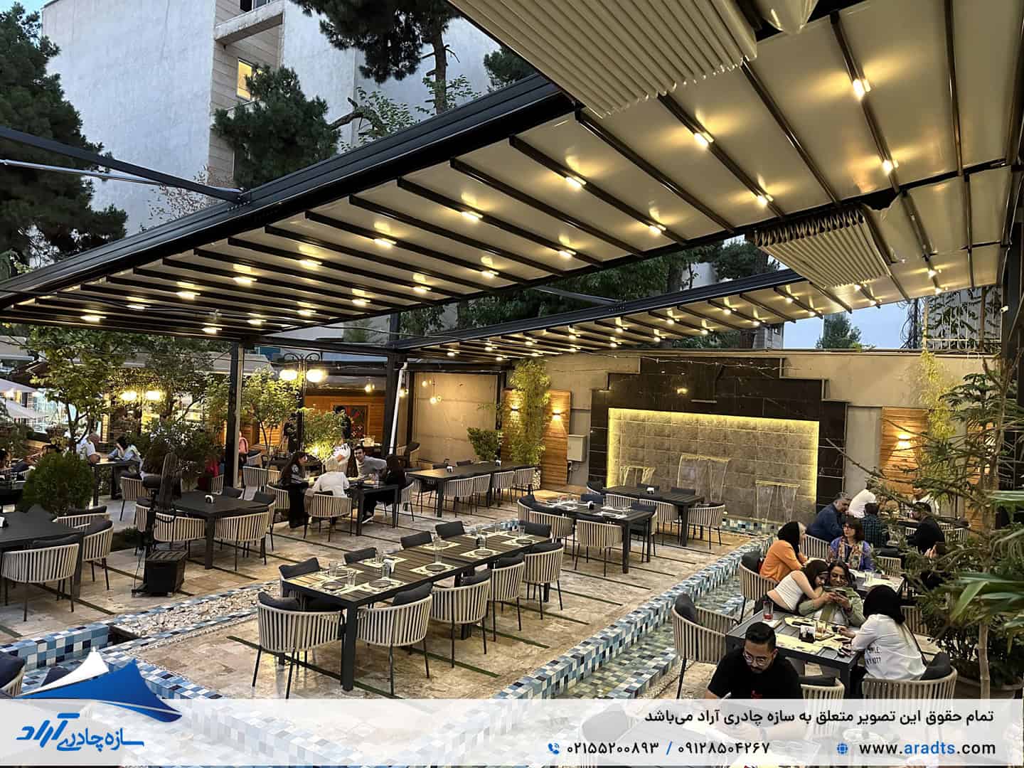 سایبان کافه و رستوران؛ راهکار حرفه‌ای برای افزایش راحتی و جذابیت فضای باز