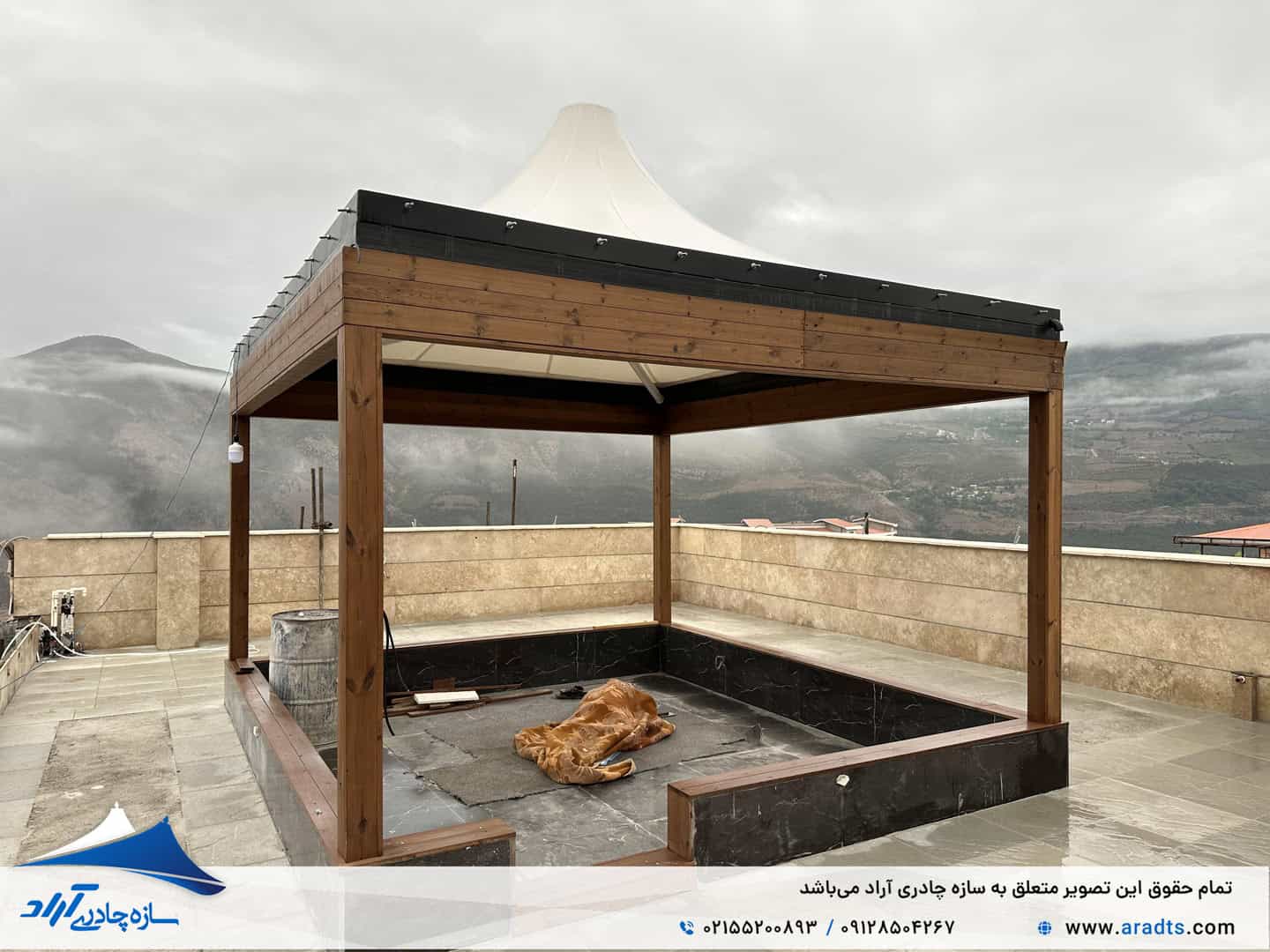 تصویر پروژه: سایبان آلاچیق پارچه ای مرزن آباد