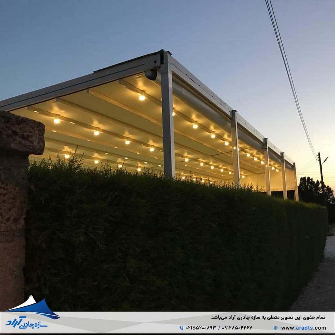 تصویر پروژه: سایبان متحرک استخر کردان کرج