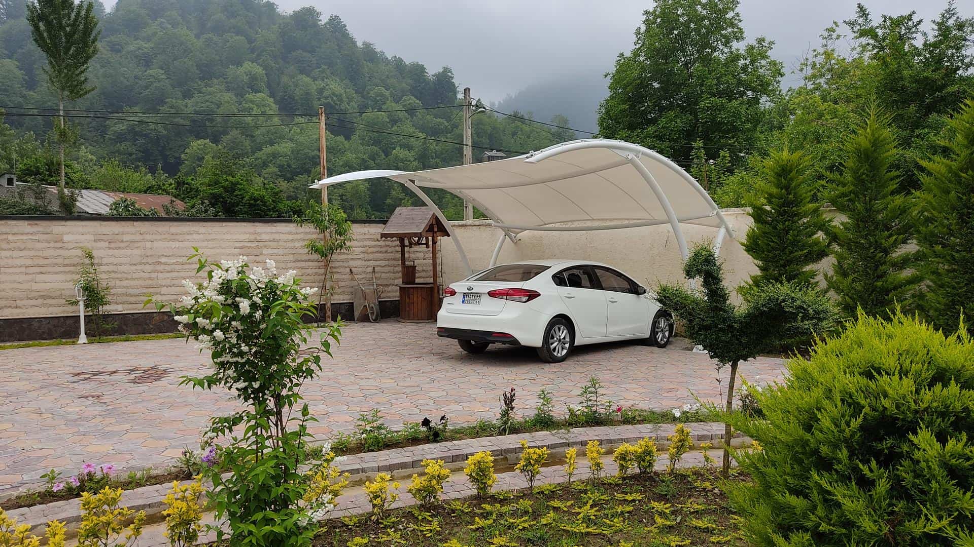 تصویر پروژه: سایبان پارکینگ ویلا ماسال