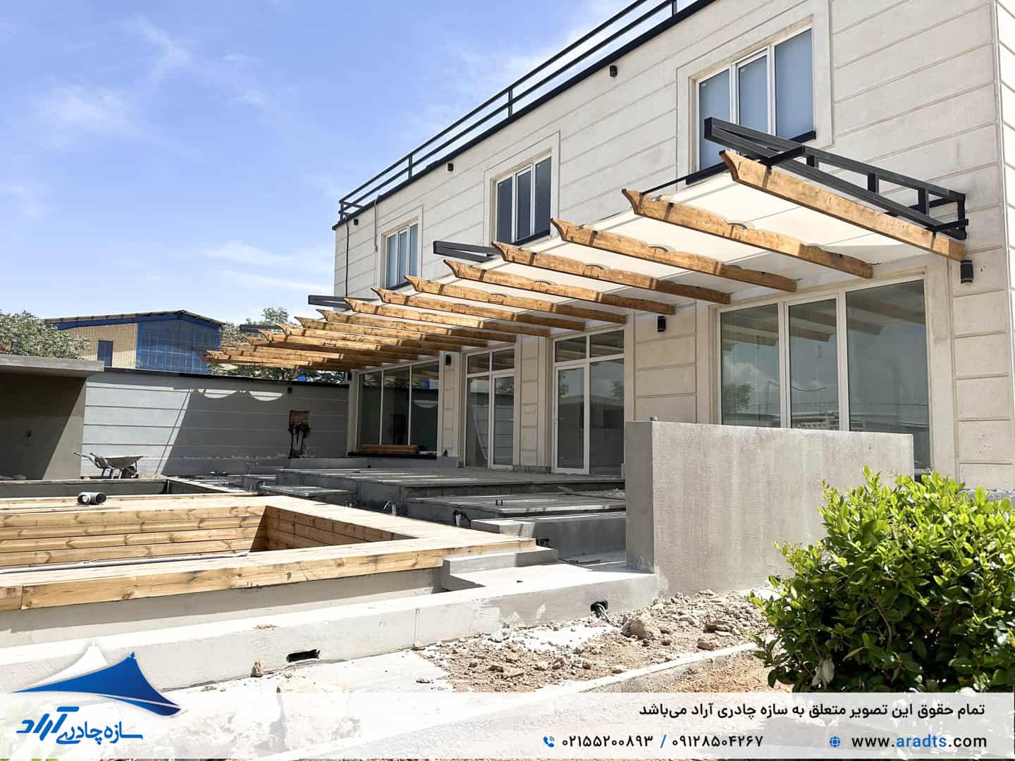 تصویر پروژه: سایبان پرگولا چادری ویلا کهریزک