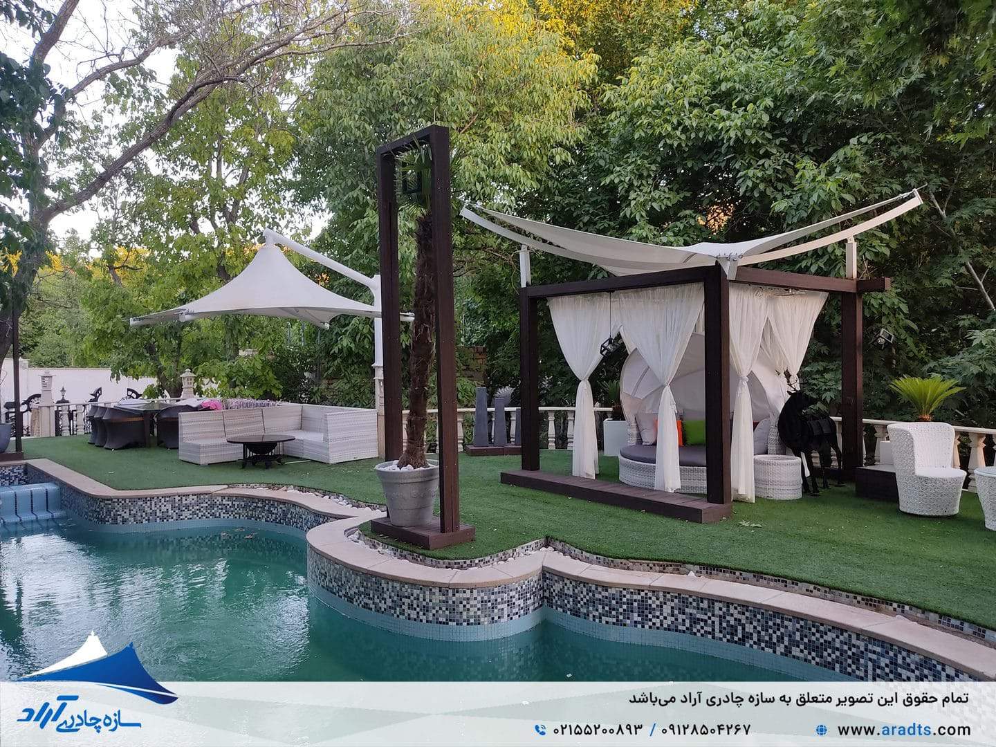 تصویر پروژه: آلاچیق پارچه ای ویلا کردان
