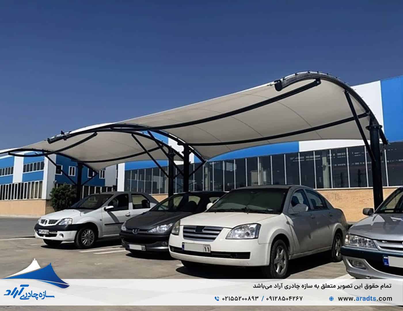 سایبان پارکینگ خودرو مدل ستون ساده کارخانه الکتروژن