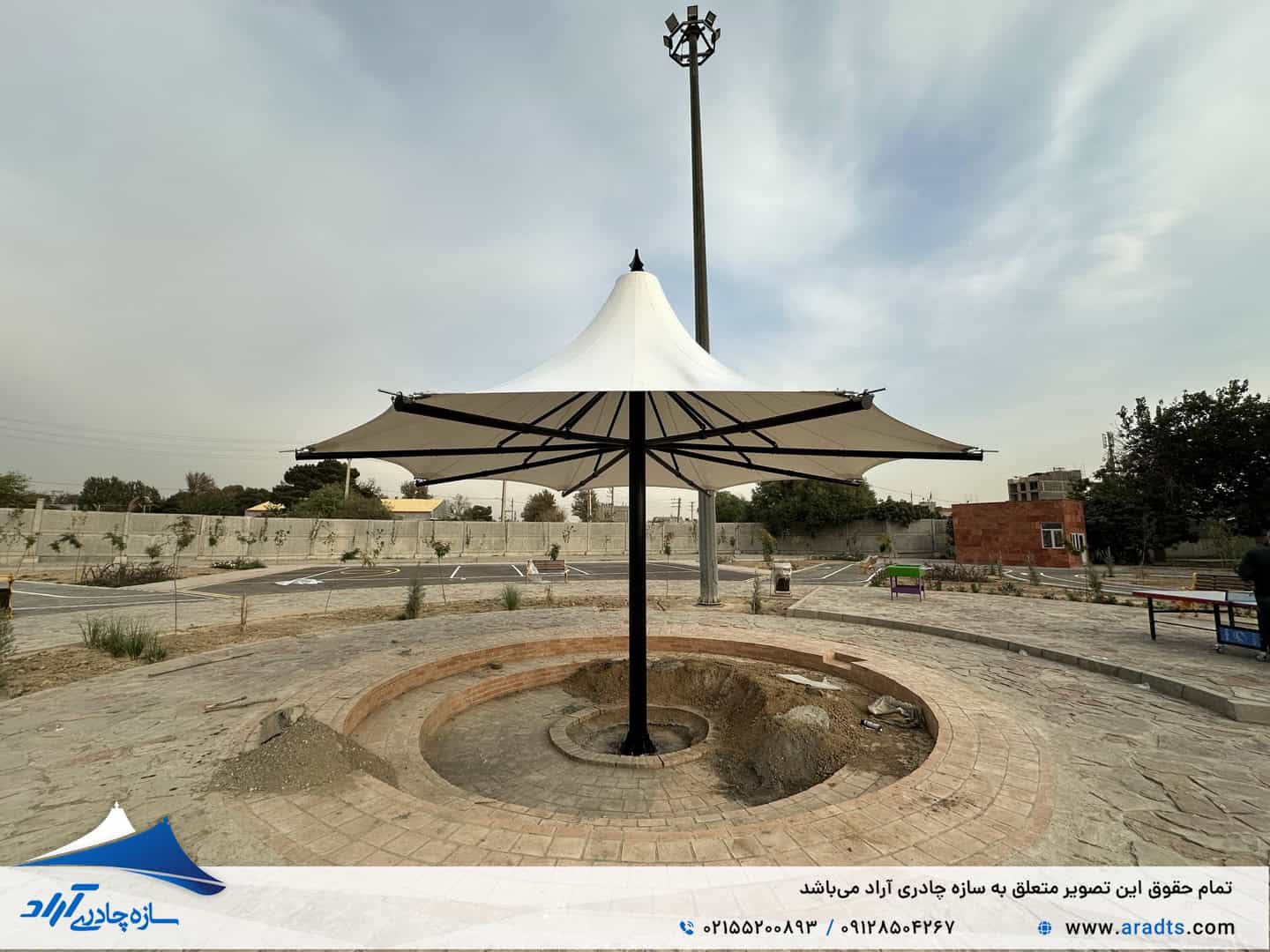 تصویر پروژه: سایبان آلاچیق پارچه ای بوستان بانوان چهاردانگه