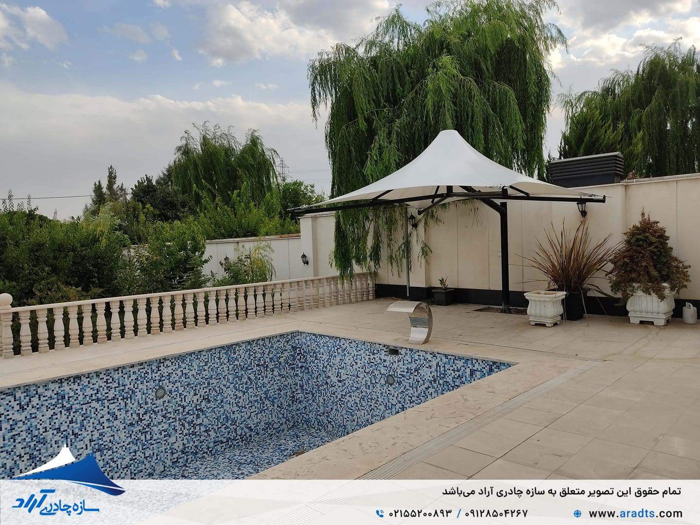 تصویر پروژه: سایبان پارچه ای استخر کردان کرج