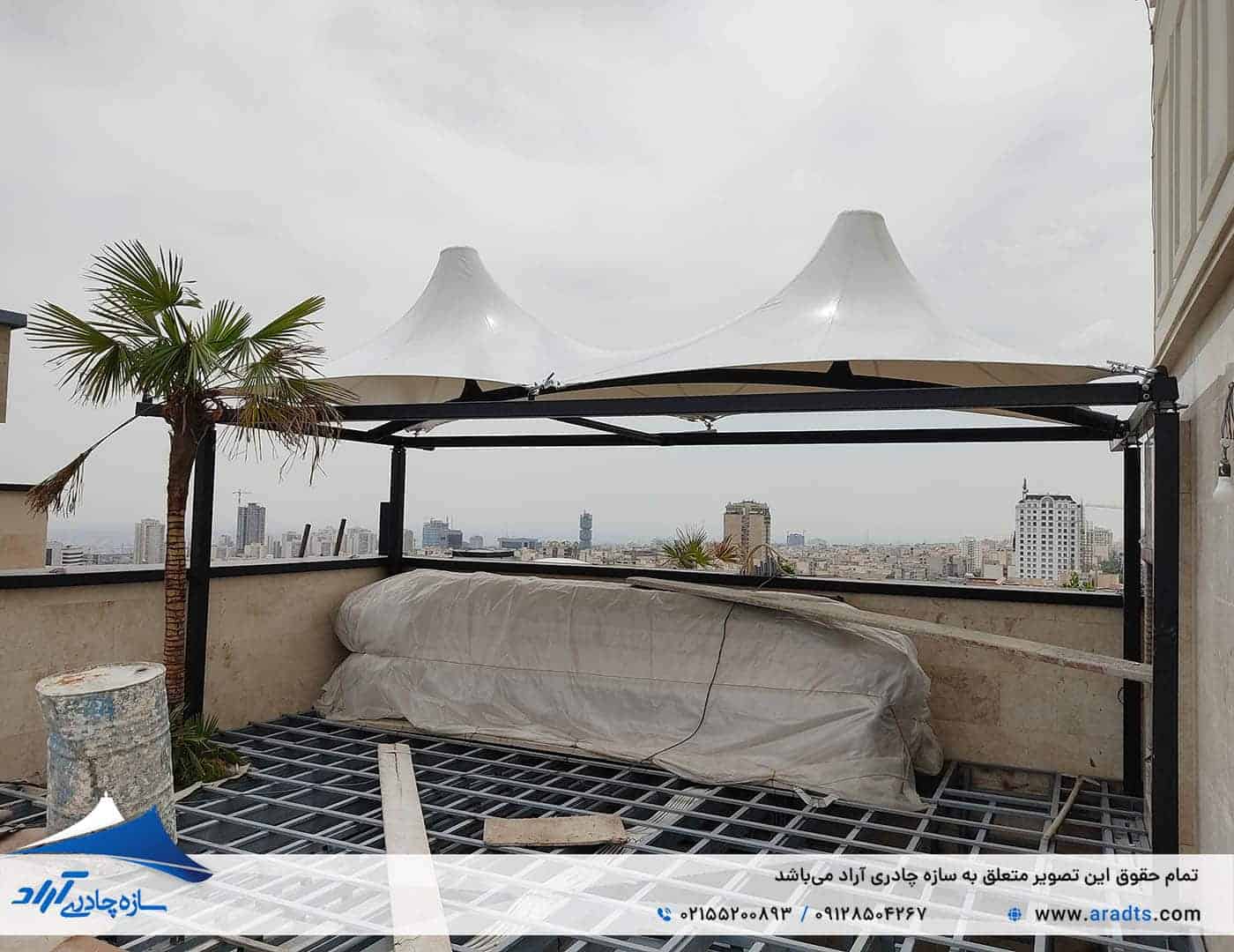 تصویر پروژه: سایبان چادری روف گاردن سعادت آباد