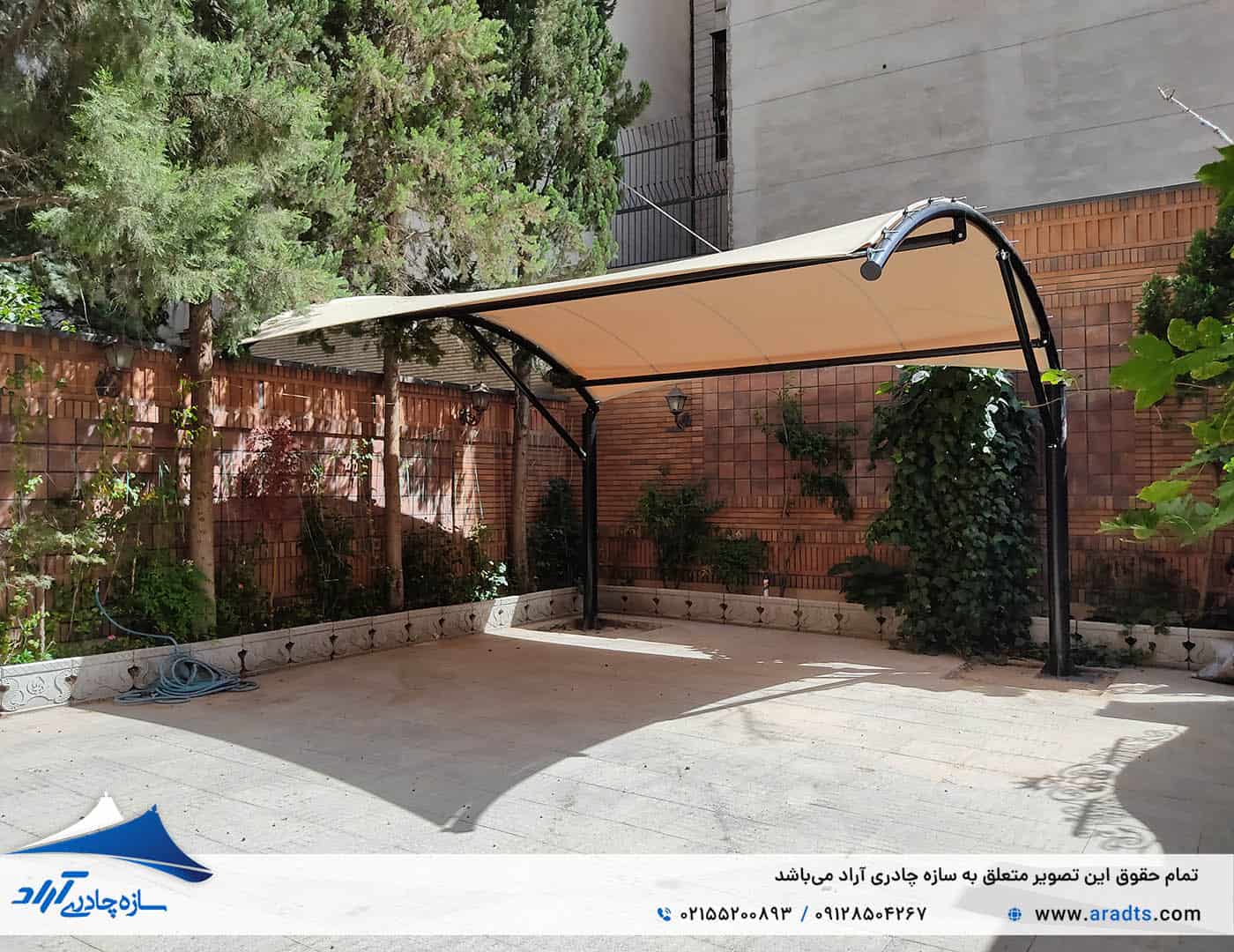 سایبان پارکینگ خودرو مدل بدون ستون مزاحم تهران پاسداران